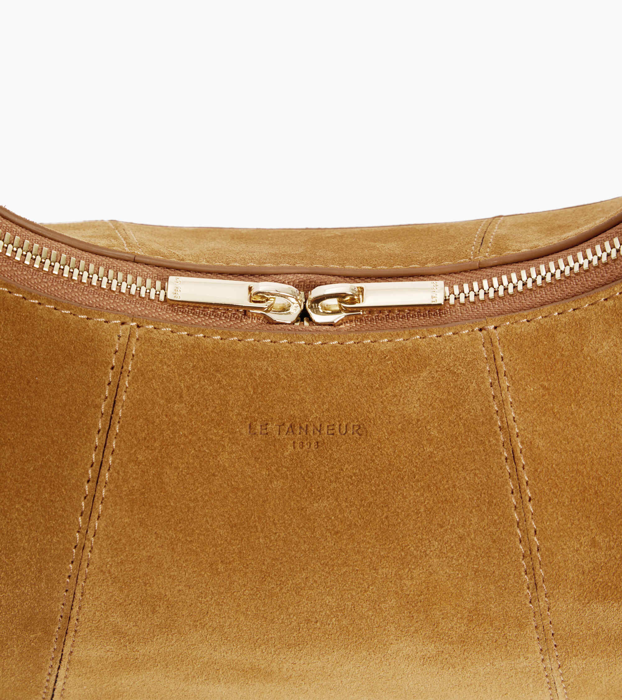 Petit sac hobo Juliette en cuir refente de velours