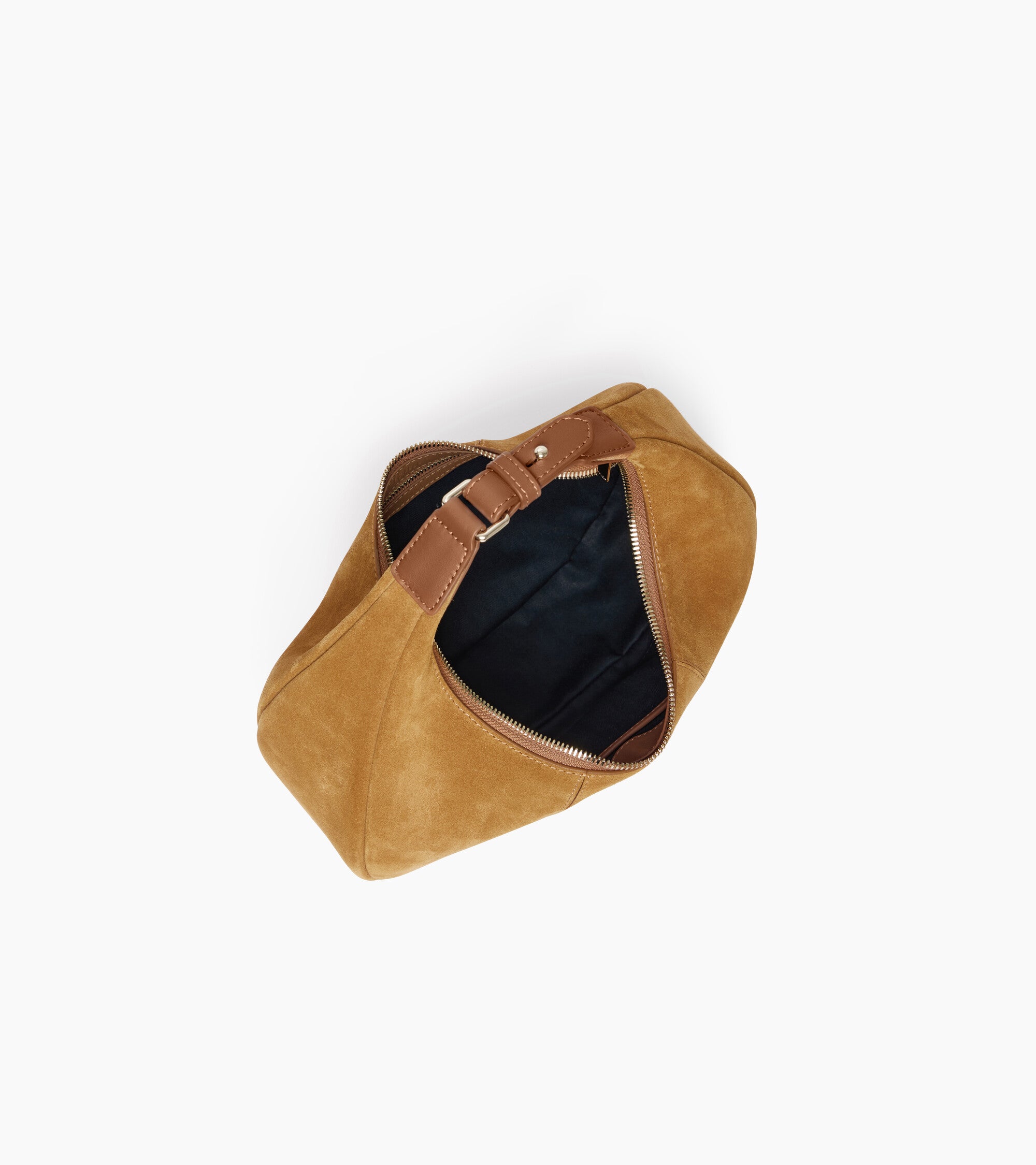 Petit sac hobo Juliette en cuir refente de velours