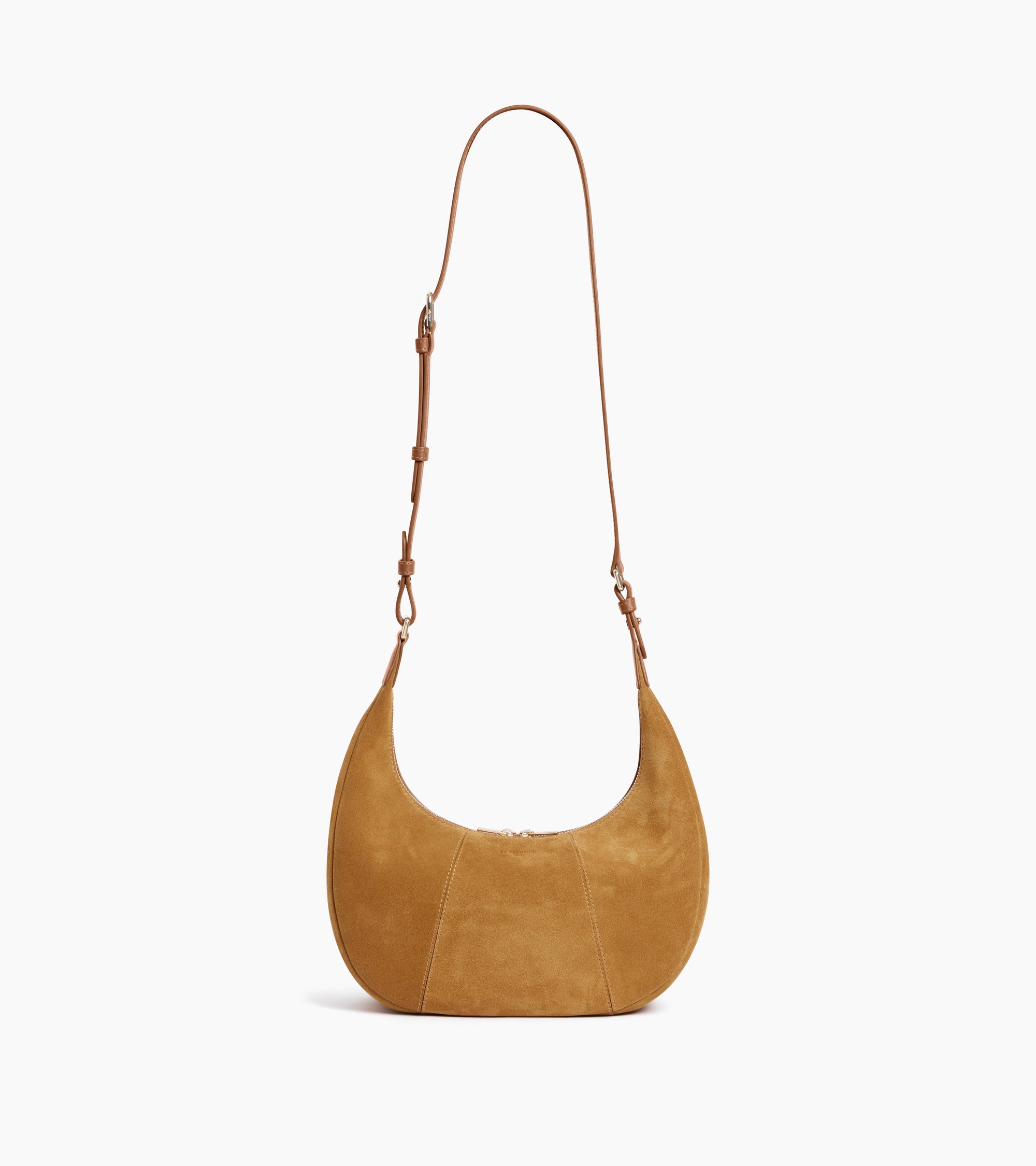 Petit sac hobo Juliette en cuir refente de velours