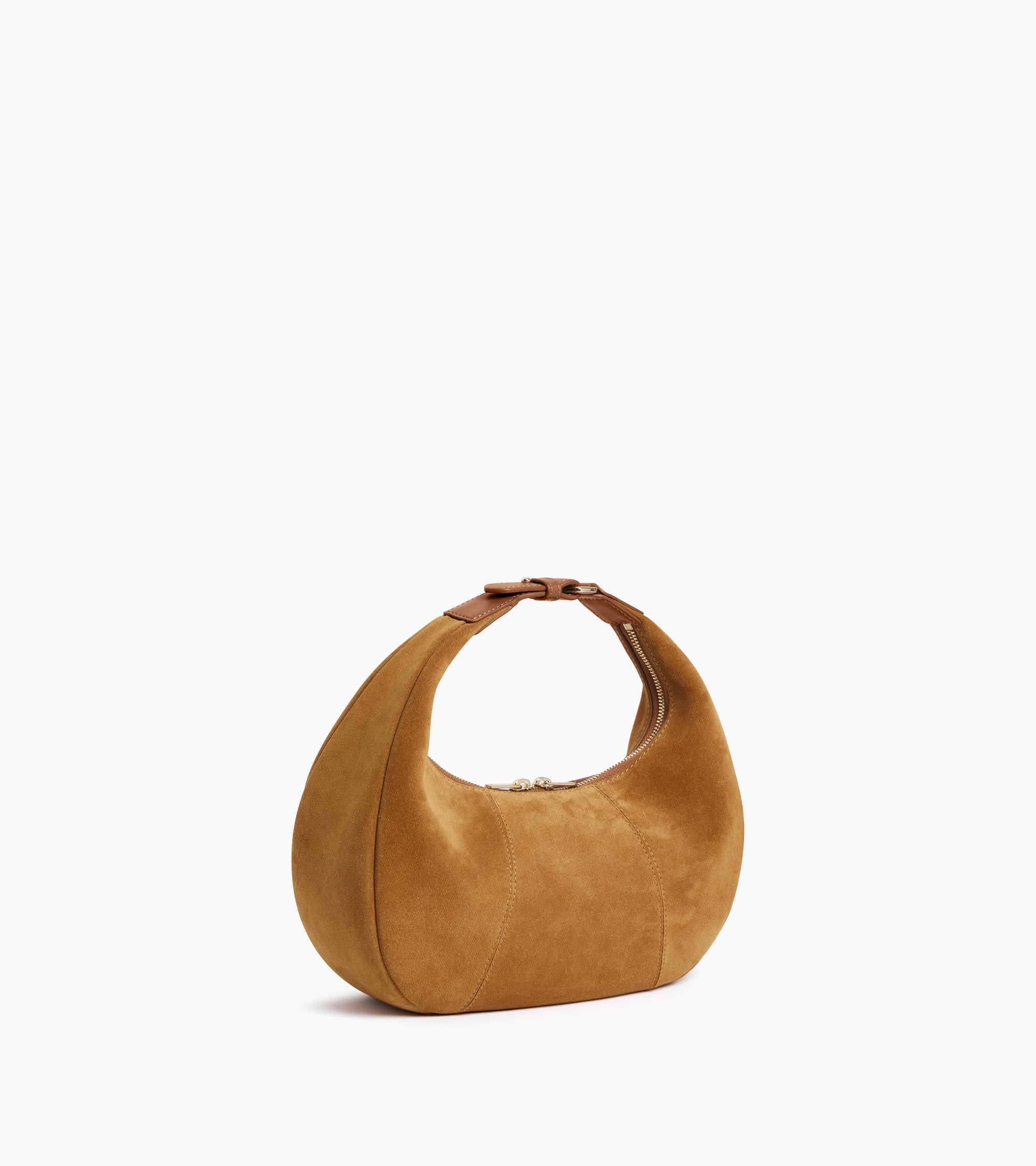 Petit sac hobo Juliette en cuir refente de velours