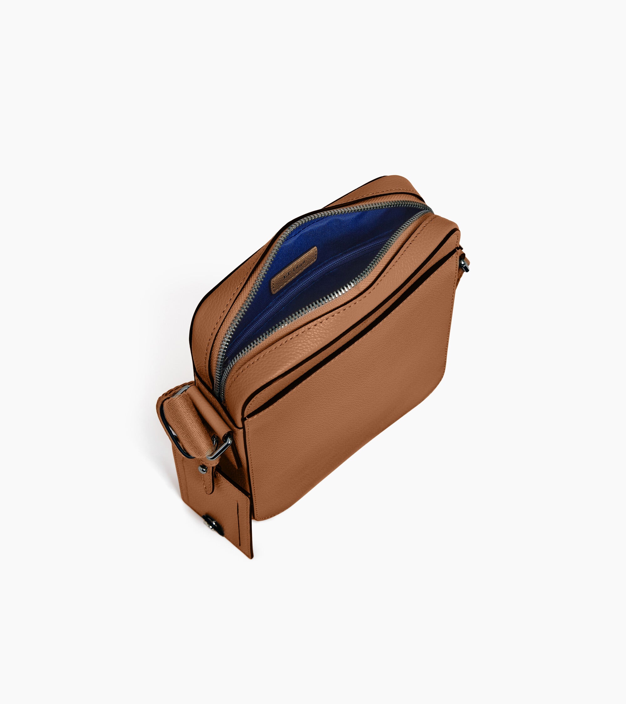 Petite sacoche zippée Emile en cuir grainé