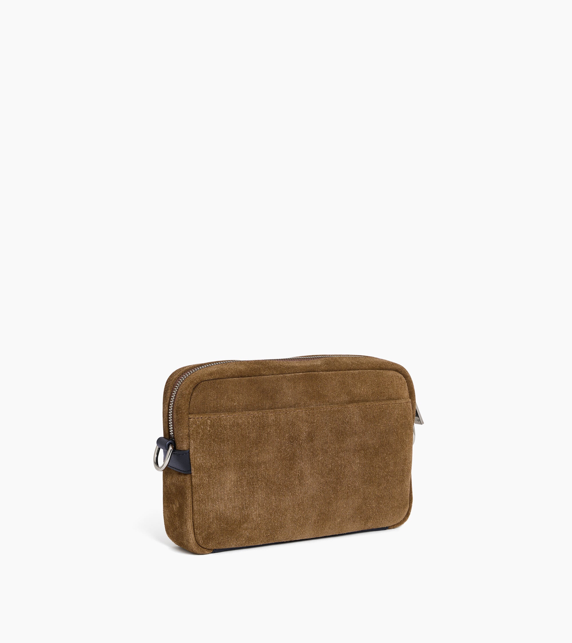 Petit sacoche Emile en cuir refente de velours embossé