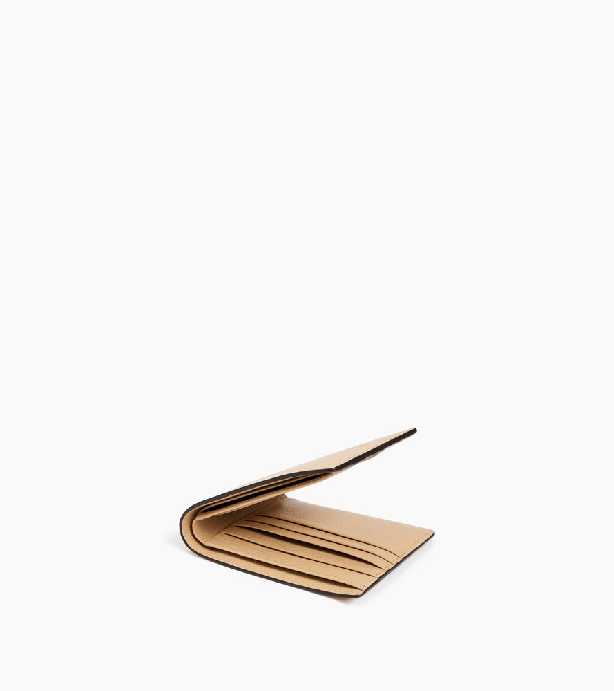Emile card holder with bill pocket in grained leather