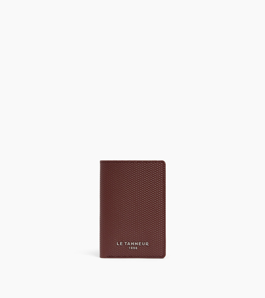 Emile vertical card holder in signature T leather