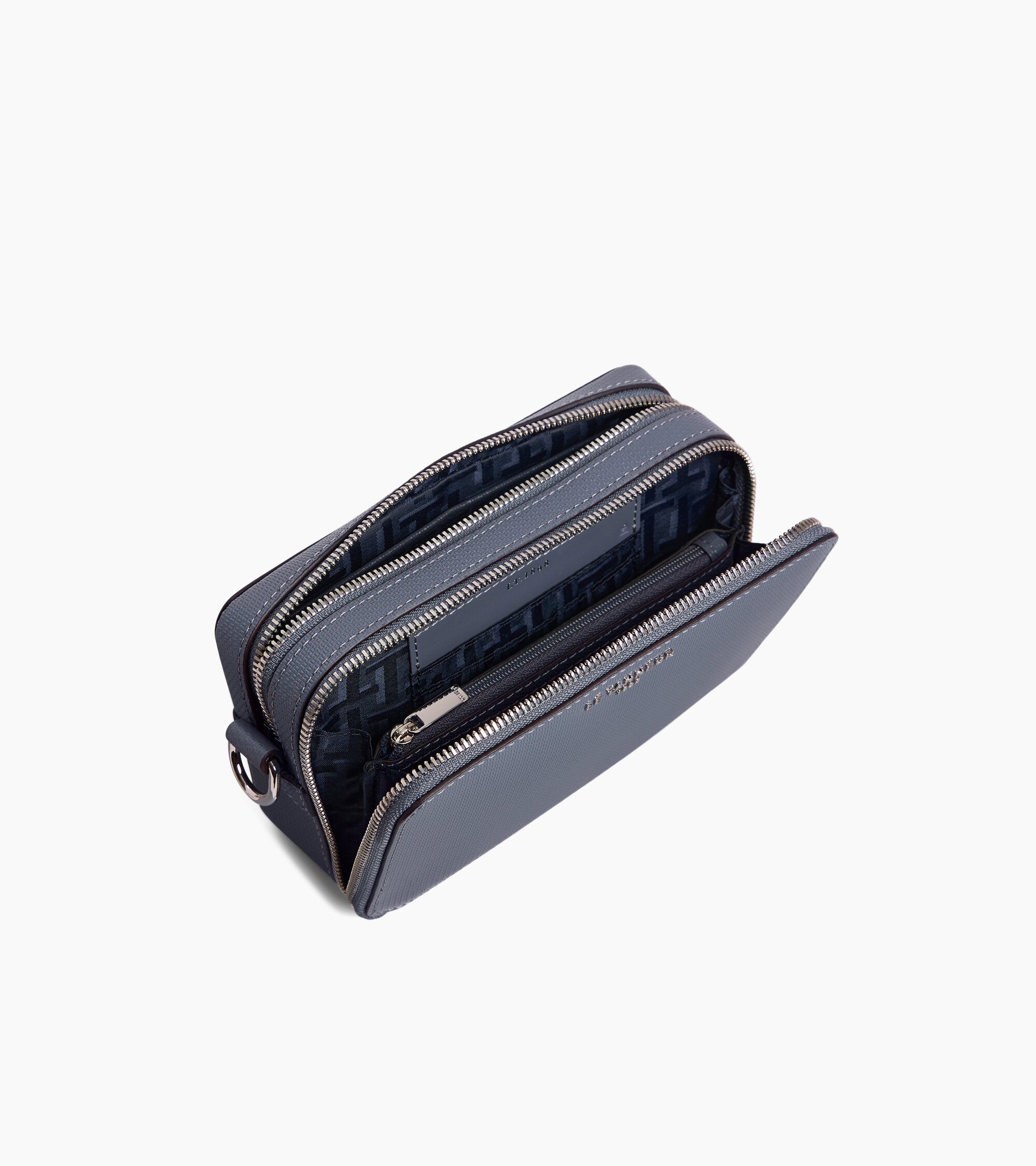 Kleine Umhängetasche aus Leder mit 2 Fächern und T-Signatur
