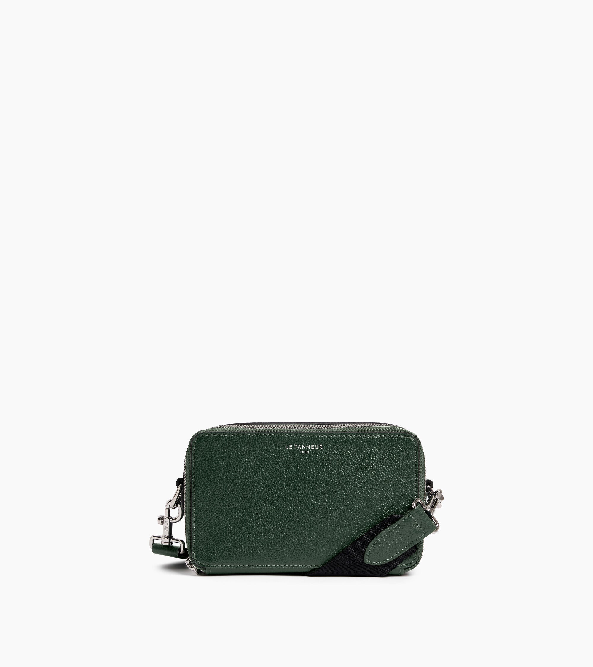 Emile small 2-compartment satchel in grained leather