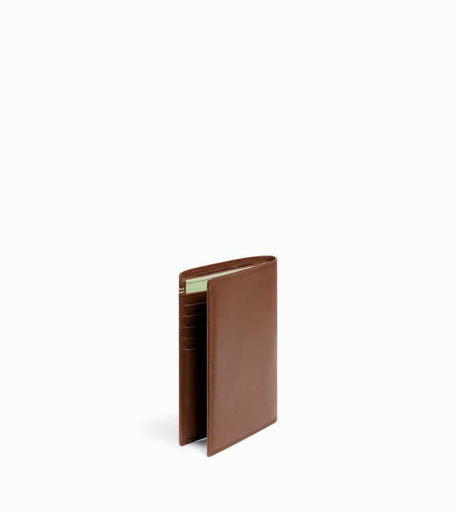 Martin large wallet with zipped pocket and 2 shutters in smooth leather