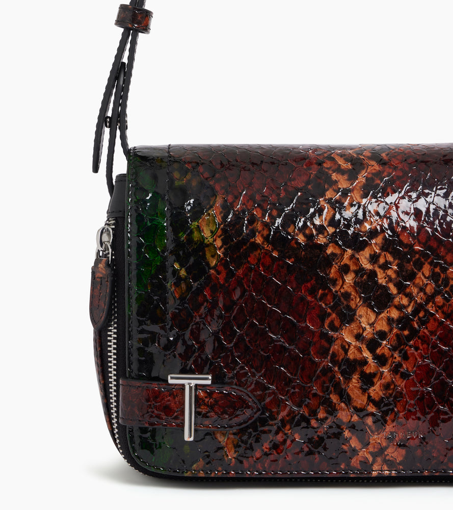 Petit sac bandoulière Simone en cuir effet python