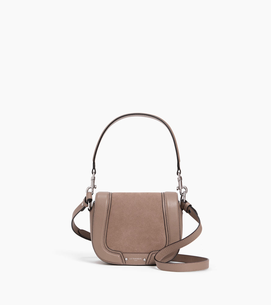 Petit sac à bandoulière Ella en cuir grainé et nubuck