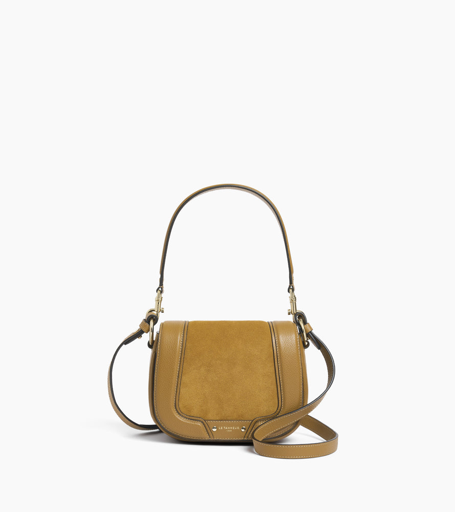 Petit sac à bandoulière Ella en cuir grainé et nubuck