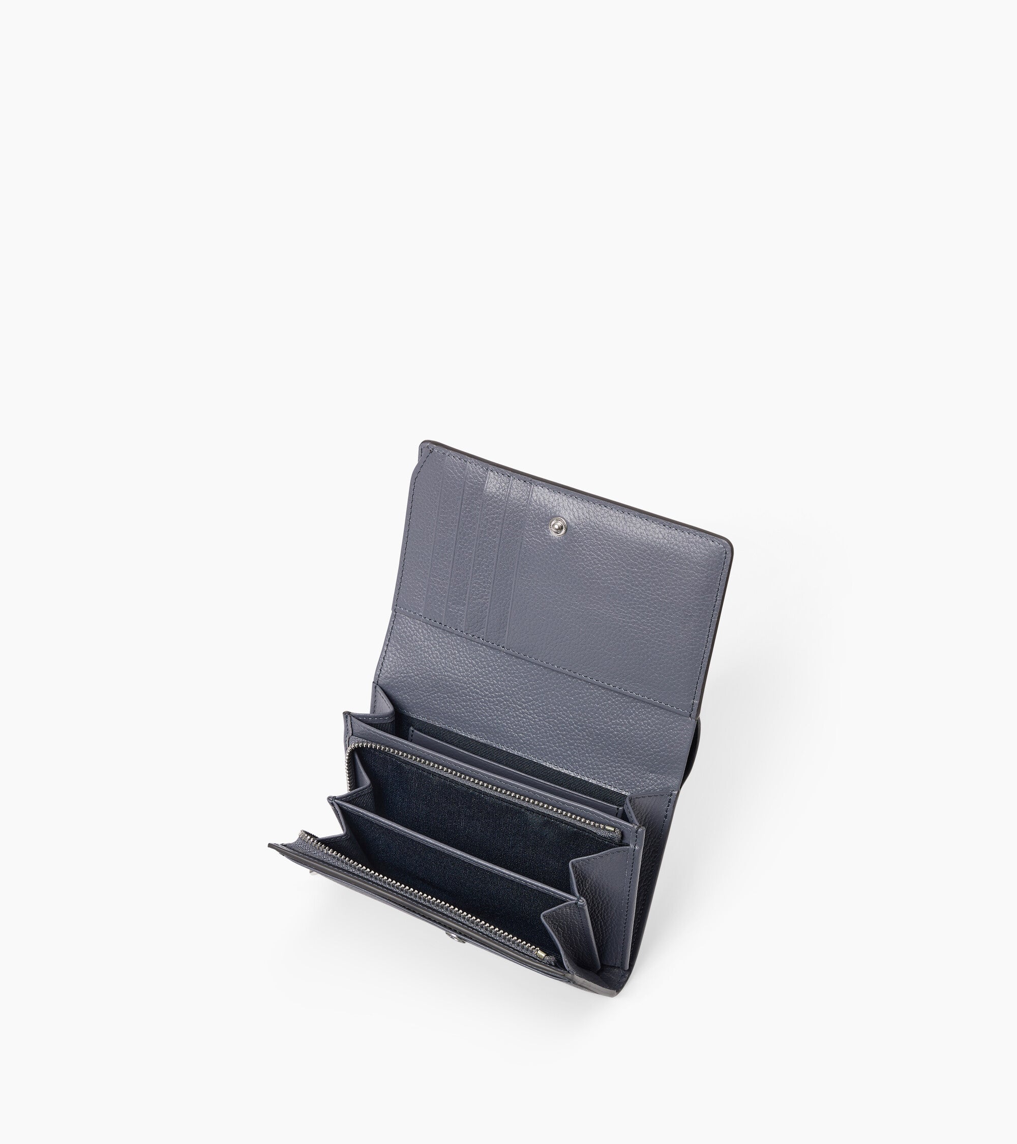 Louison medium wallet with flap in grained leather