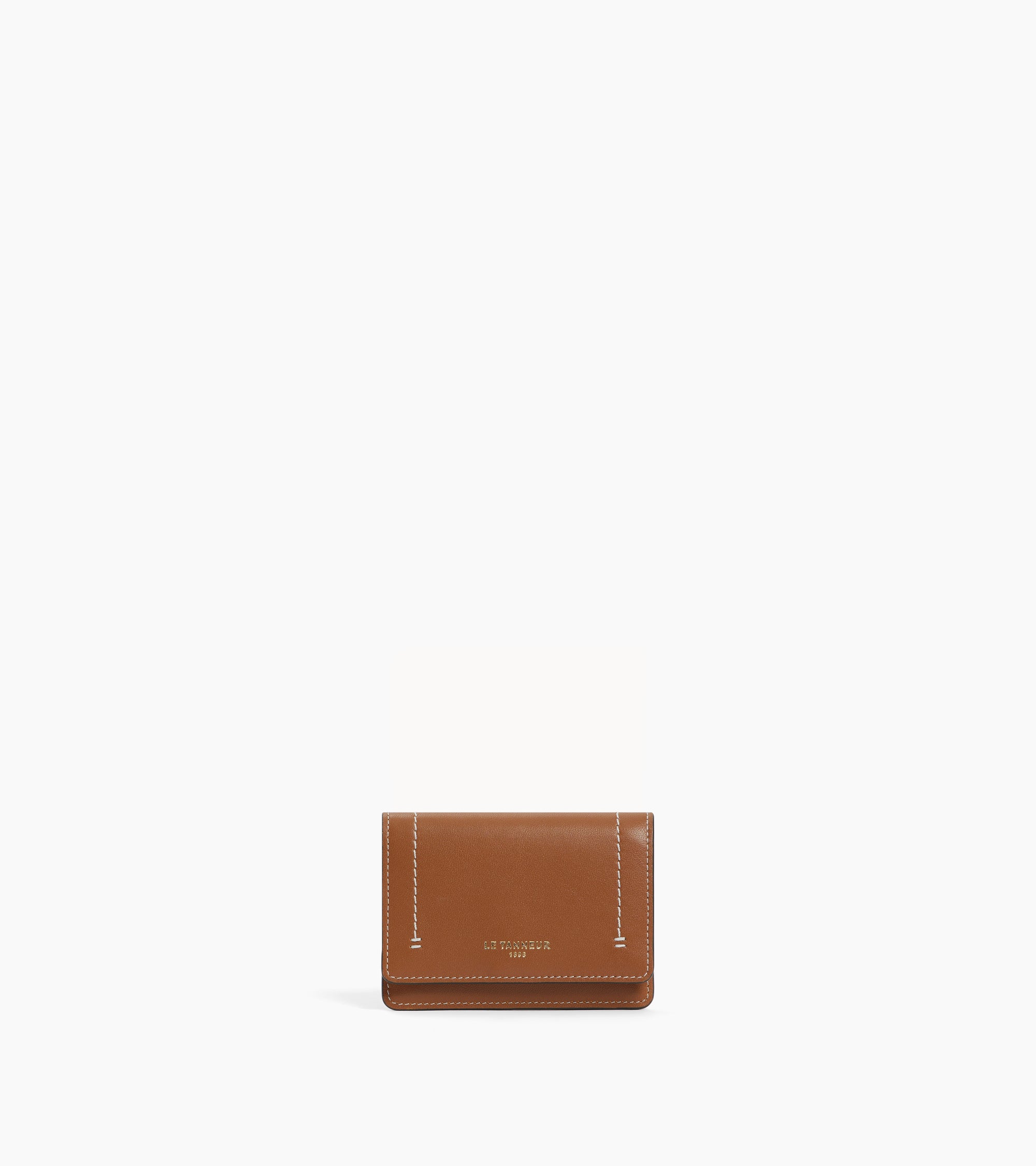 Louison small card holder with flap in smooth leather