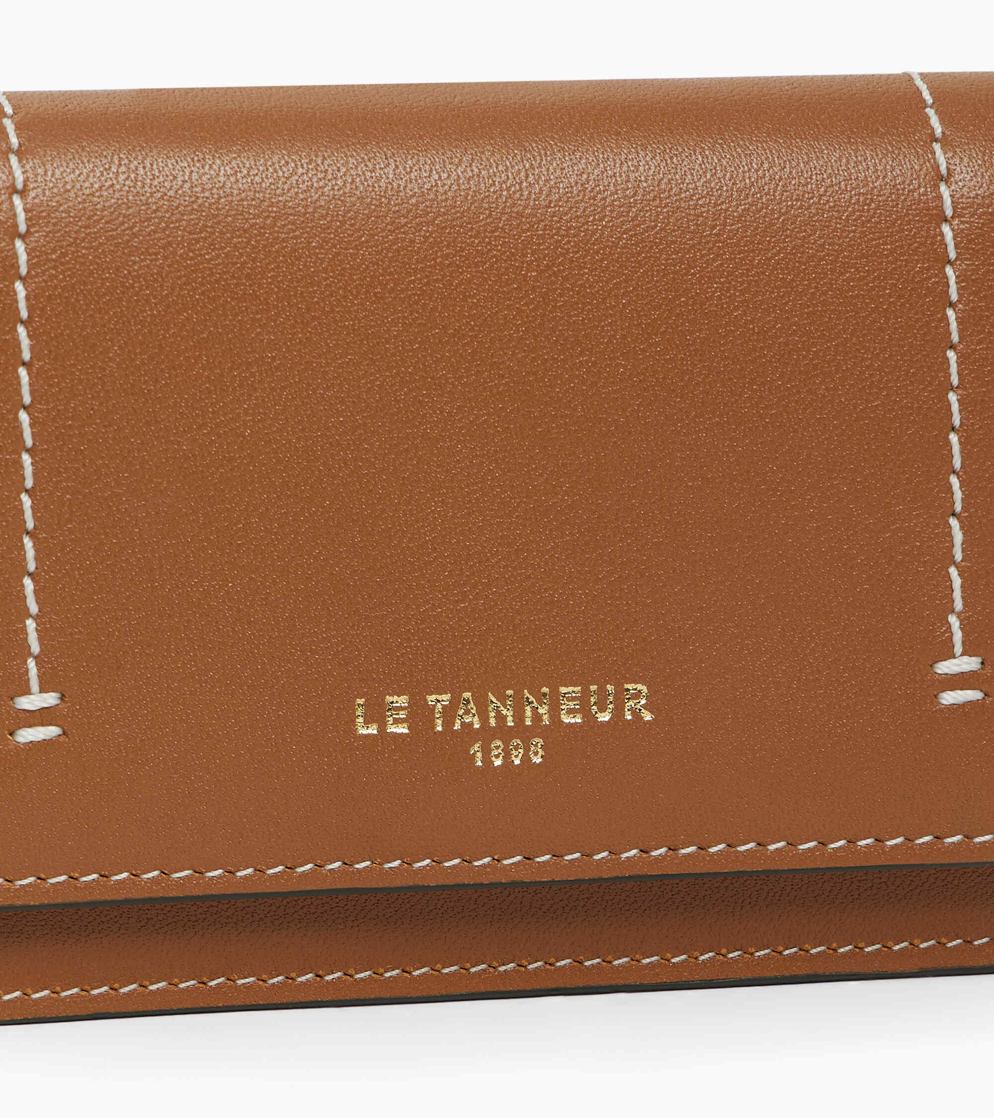 Louison small card holder with flap in smooth leather