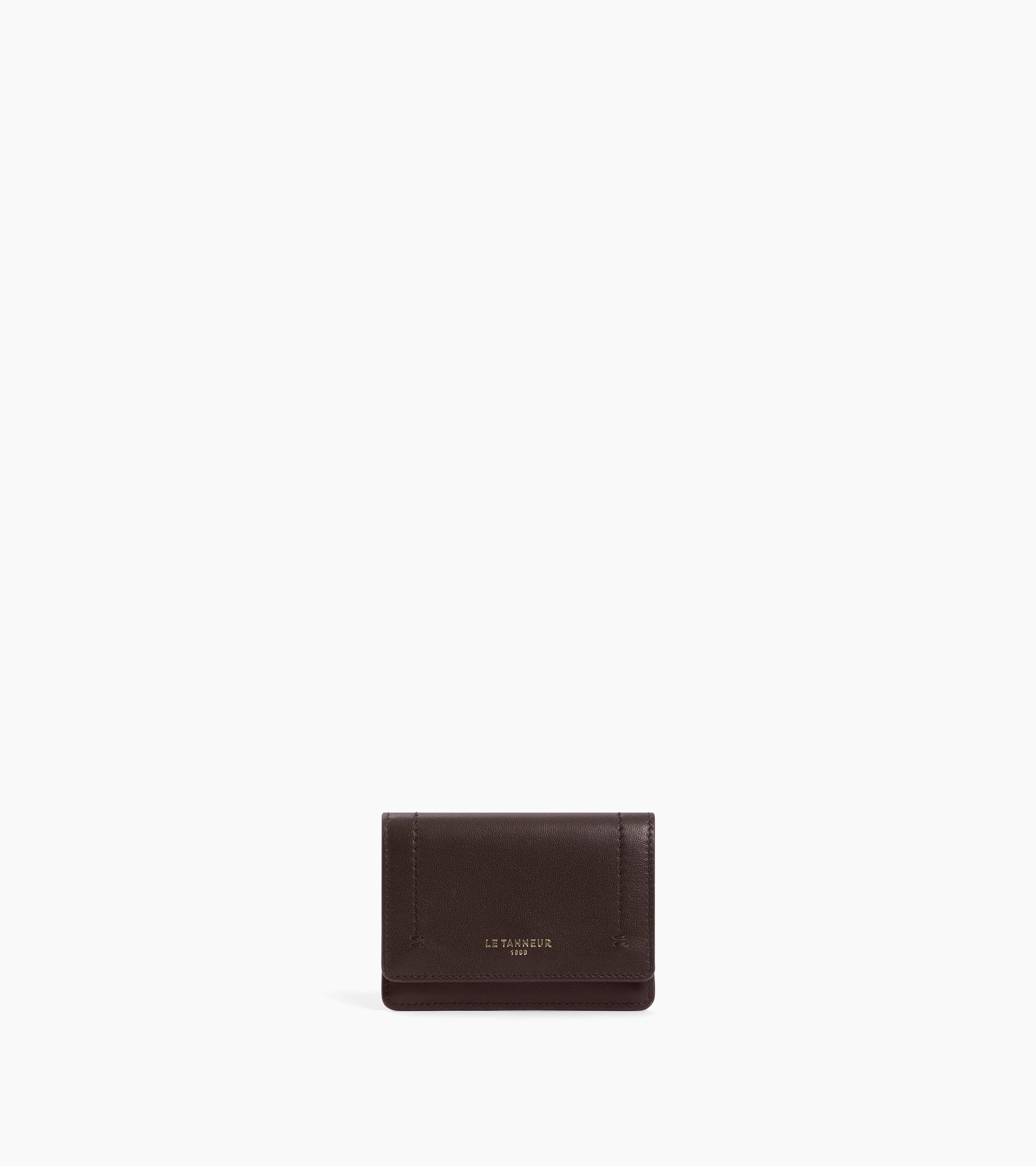 Louison small card holder with flap in smooth leather