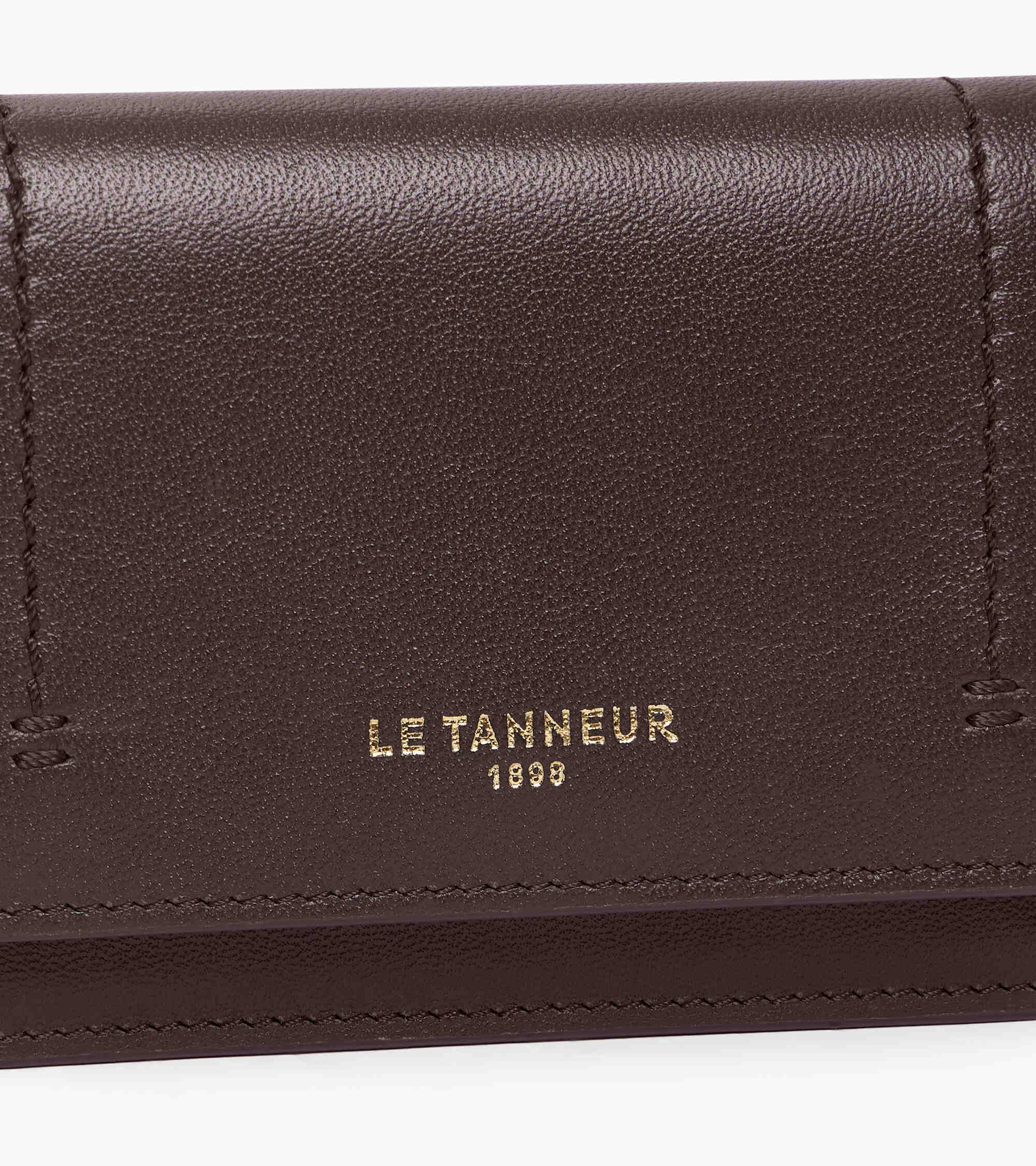 Louison small card holder with flap in smooth leather