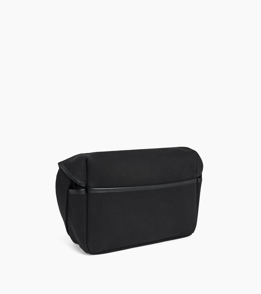 Mittelgroße Umhängetasche Solveig aus Baumwoll-Canvas und Glattleder