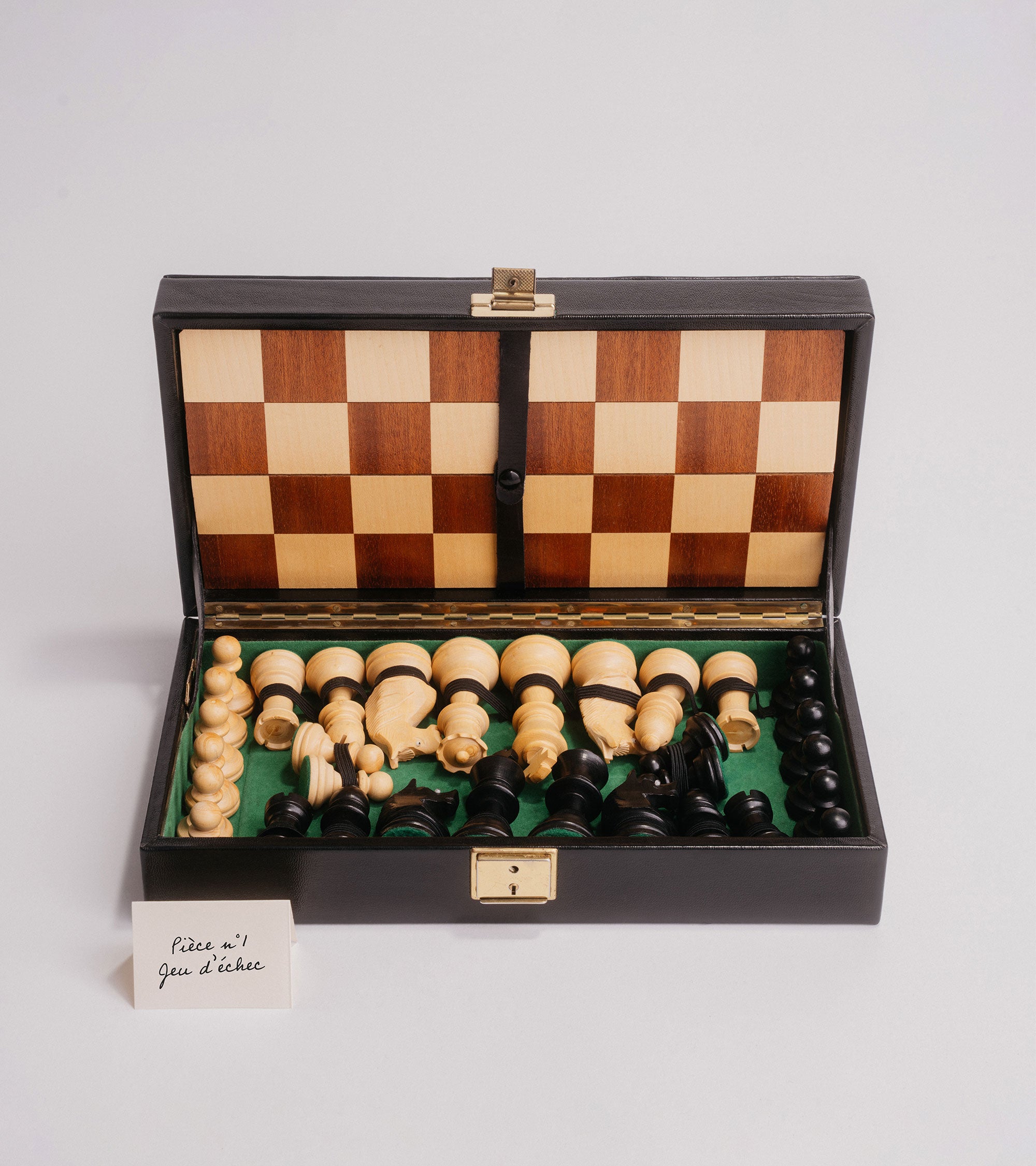 Large leather chessboard
